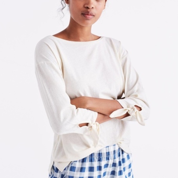 Madewell Tops - NWOT: MADEWELL Tie Sleeve Top, Creme, S